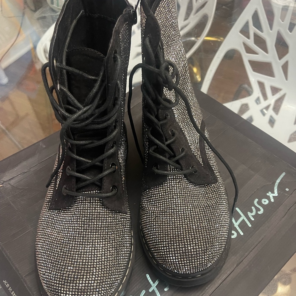 Torrid x Betsey Johnson Rhinestone Combat Boots